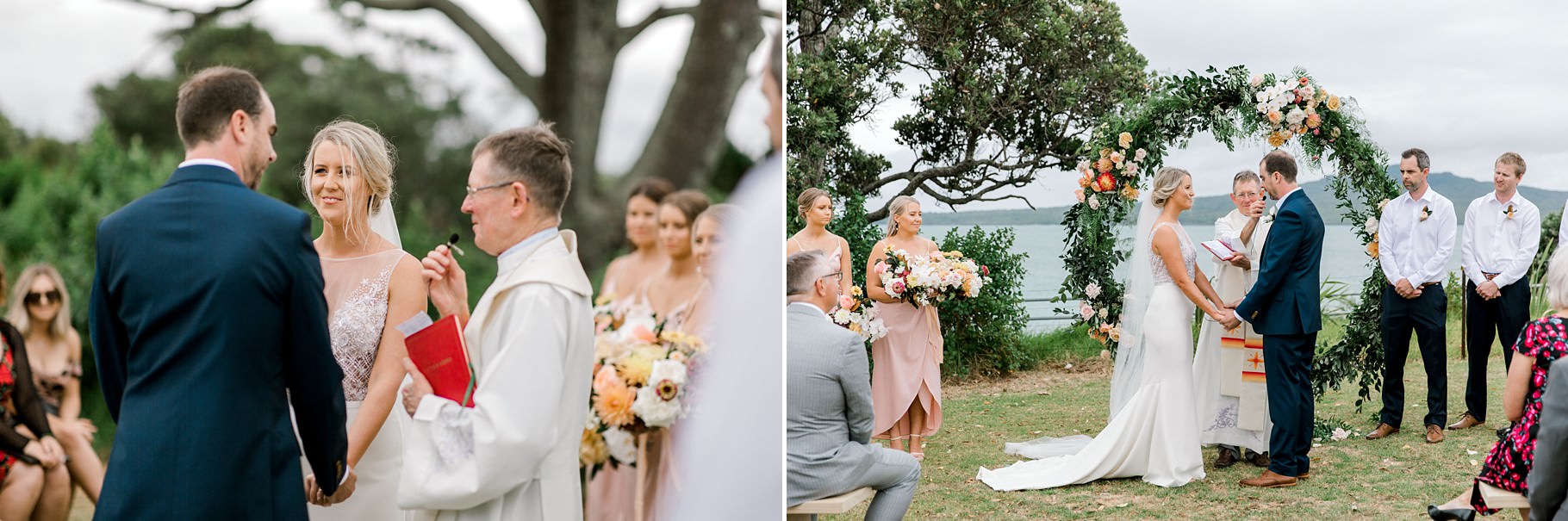 Auckland Wedding photographer, Officers Mess wedding photographer, Takapuna wedding photographer, Floral Stylist, Floral arch, blush bridesmaids dresses, rainy wedding