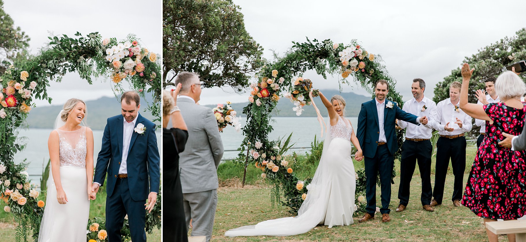 Auckland Wedding photographer, Officers Mess wedding photographer, Takapuna wedding photographer, Floral Stylist, Floral arch, blush bridesmaids dresses, rainy wedding