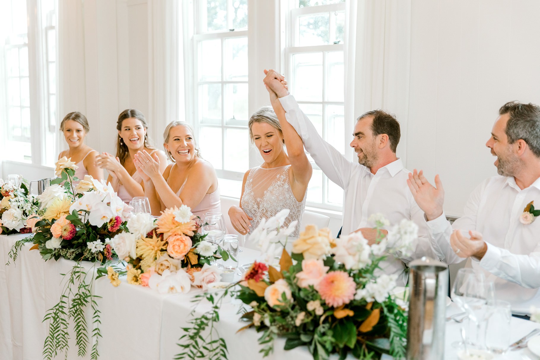 Auckland Wedding photographer, Officers Mess wedding photographer, Takapuna wedding photographer, Floral Stylist, Floral arch, blush bridesmaids dresses, rainy wedding